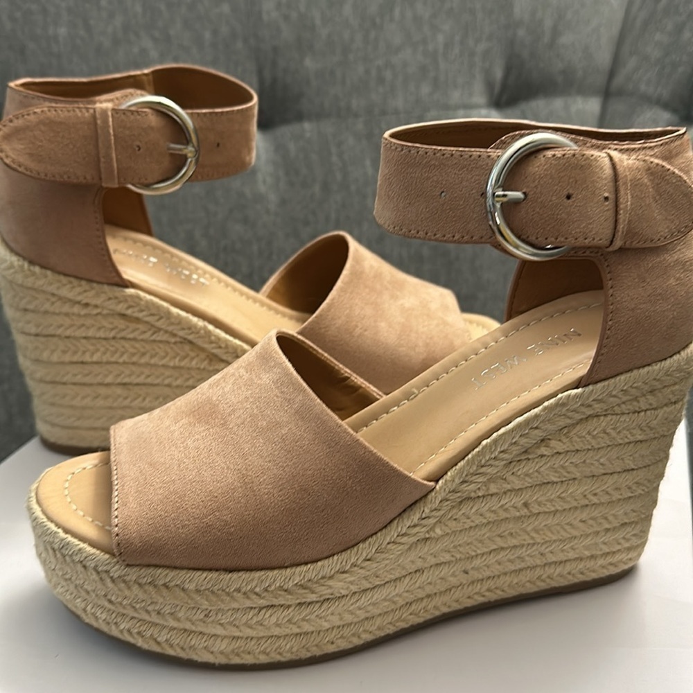 Nine West Tan Wedge Sandals - Picture 2 of 7